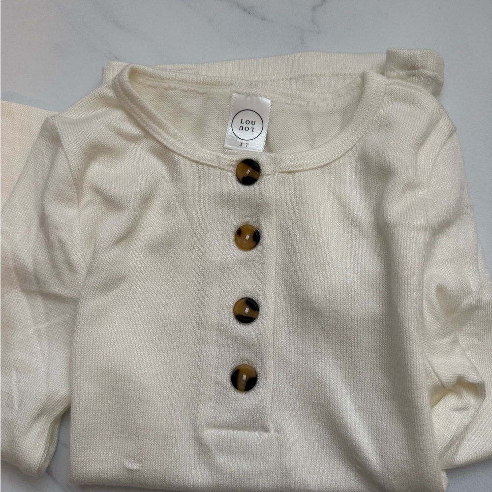 Lou Lou & Company Cream Long Sleeve Top & Bottoms Set